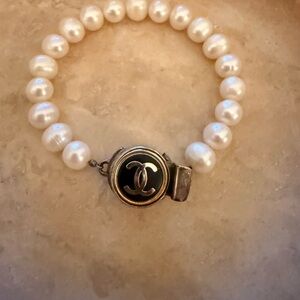 Repurposed vintage Chanel button bracelet